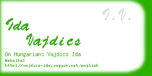 ida vajdics business card